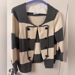 LOFT Gray and White Sweater